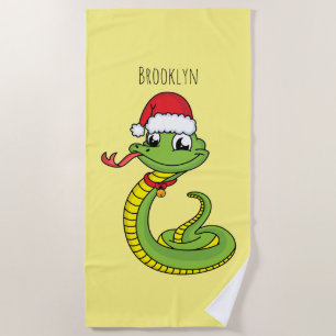Toalla De Playa Serpiente verde suave con personalizado de sombrer