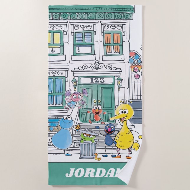 Toalla De Playa Sesame Pals Doodley Graphic (Anverso)