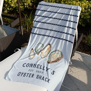Toalla De Playa Shack de ostras de Beach House personalizada