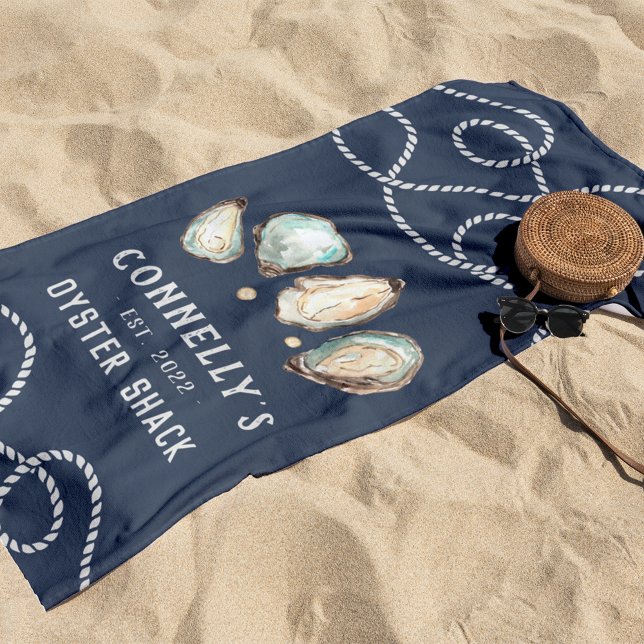 Toalla De Playa Shack de ostras de Beach House personalizada (Subido por el creador)