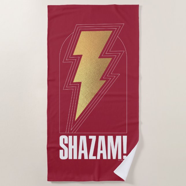 Toalla De Playa ¡SHAZAM! Furia de los dioses | Insignia Lightning  (Anverso)