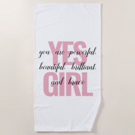 Toalla De Playa Sí Chica Eres Un Hermoso Chica Motivador Imprimir