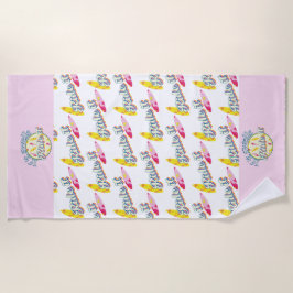 Toalla De Playa Si se hinchan, surcan muchacha rosa