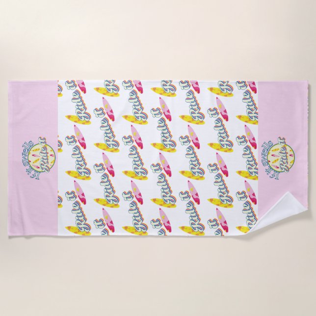 Toalla De Playa Si se hinchan, surcan muchacha rosa (Anverso)