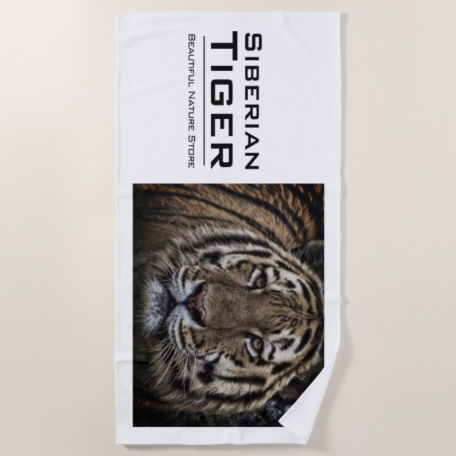 Toalla De Playa Siberian Tiger：Beach Towel (Anverso)