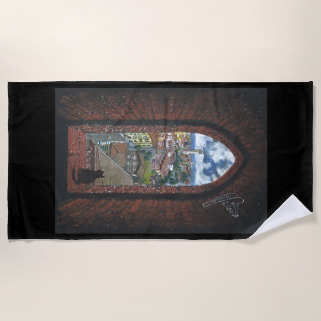 Toalla de playa "Siena desde la torre" (Anverso)