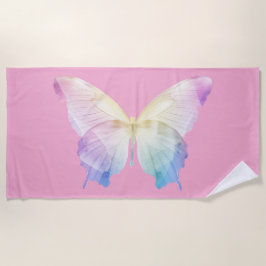 Toalla De Playa Silhouette de mariposa en colores