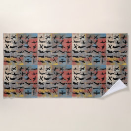 Toalla De Playa Silhouettes de avión