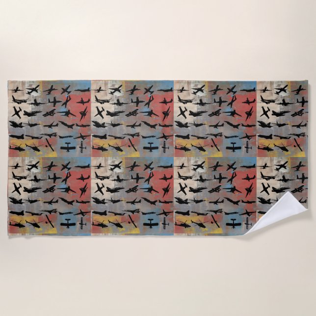 Toalla De Playa Silhouettes de avión (Anverso)
