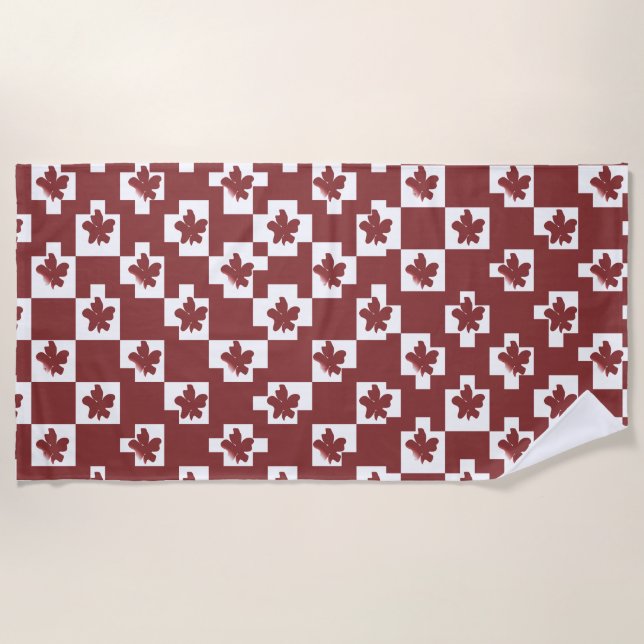 Toalla De Playa Silhueta de flores em padrão. (Anverso)