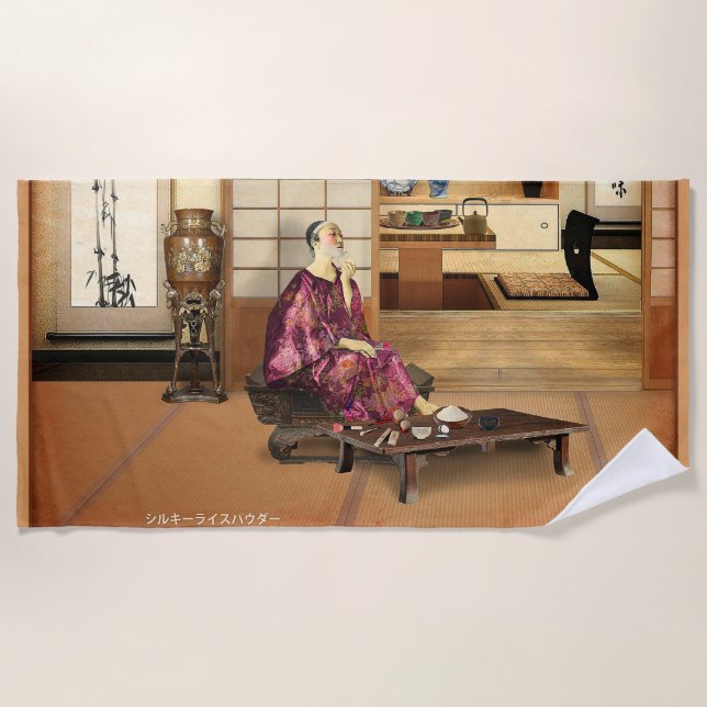 Toalla De Playa Silky Rice Powder (Anverso)