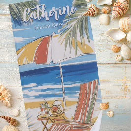 Toalla De Playa Silla de playa junto al océano