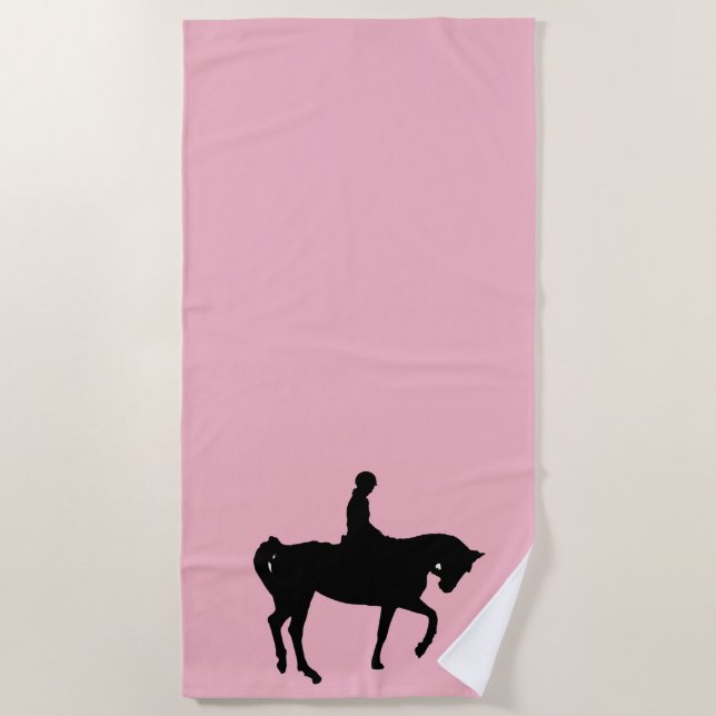 Toalla De Playa Silueta de caballo y jinete (Anverso)