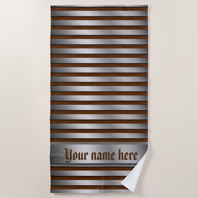 Toalla De Playa silver Beach towels,stripes,colorful+ craft, (Anverso)