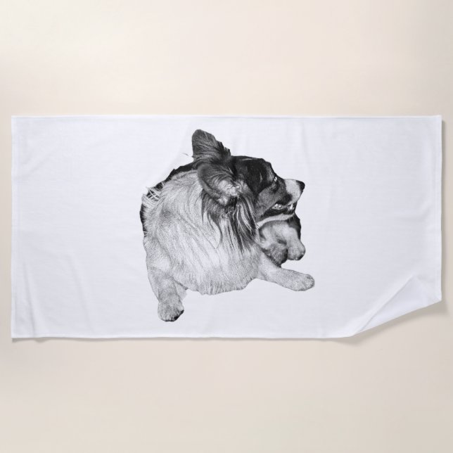 Toalla De Playa Silvery Shade Corgi (Anverso)