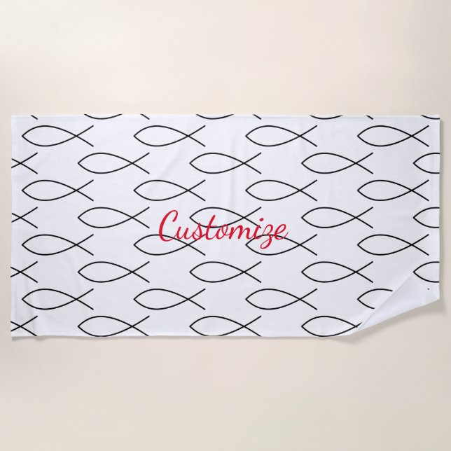 Toalla De Playa Símbolo cristiano de pescado Ichthys Thunder_Cove (Anverso)