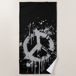 Toalla De Playa Símbolo de Paz Grunge – Diseño de Arte Callejero U
