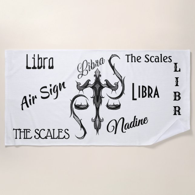 Toalla De Playa Símbolo libra zodiac (Anverso)