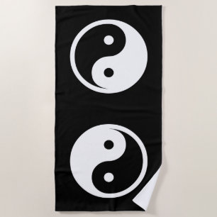 Toalla De Playa Símbolo Yin Yang - diseño de tatuaje sólido 2
