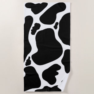 Toalla De Playa Simple Black Cow Spots Animal
