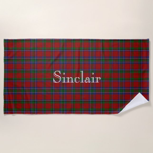 Toalla de playa Sinclair Tartan Plaid (Anverso)