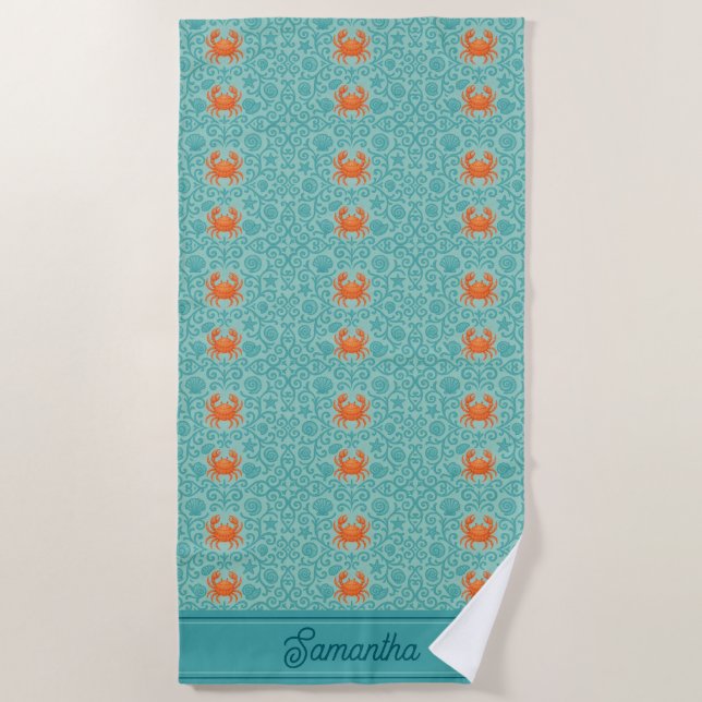 Toalla De Playa Sinfonía Ornamental Personalizada (Anverso)