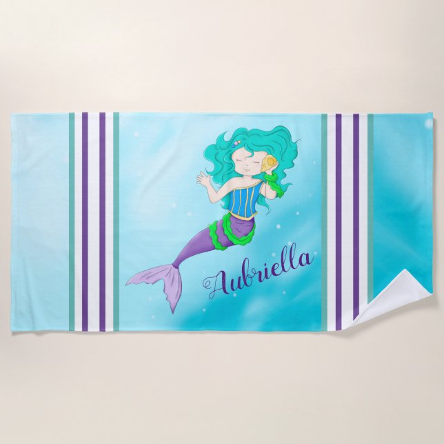 Toalla De Playa Sirena Cuta (Anverso)