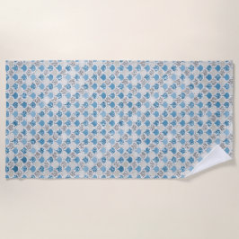 Toalla De Playa Sirena Purpurina de perla turquesa plateada