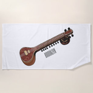 Toalla De Playa Sitar personalizado ilustracion