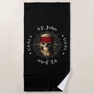 Toalla De Playa Skull pirata de San Juan