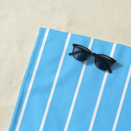 Toalla De Playa Sky Blue and White Summer Stripes