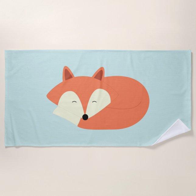 Toalla De Playa Sleepy Red Fox (Anverso)