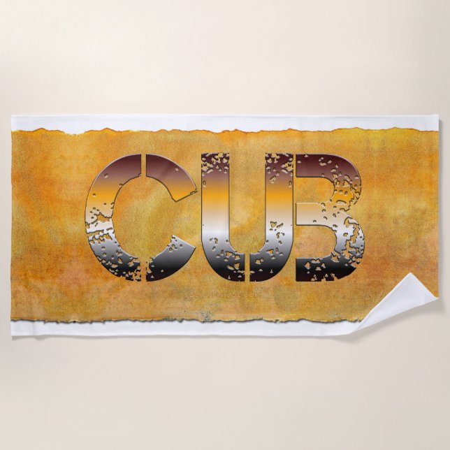 Toalla De Playa SlipperyJoe's cub word naranja-tonos marrones pro (Anverso)