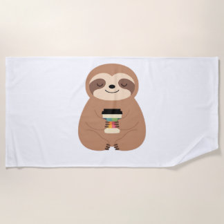 Toalla De Playa Sloth Coffee Time Classic T-Shirt