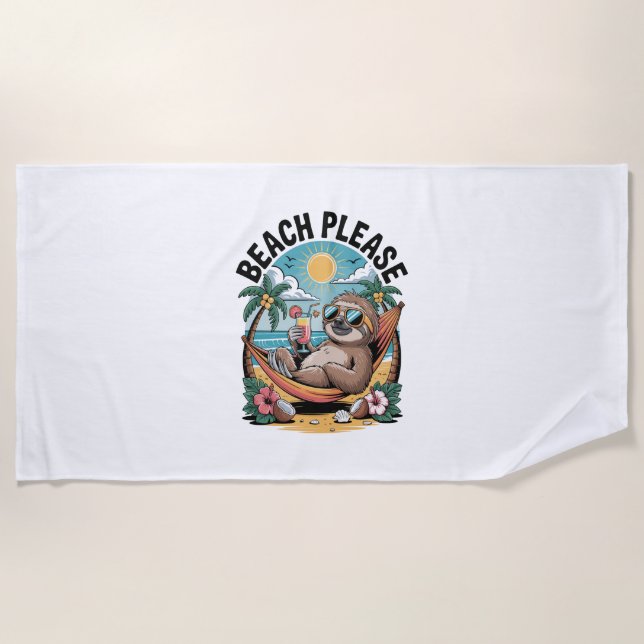 Toalla De Playa Slots con helado playa de verano, por favor (Anverso)