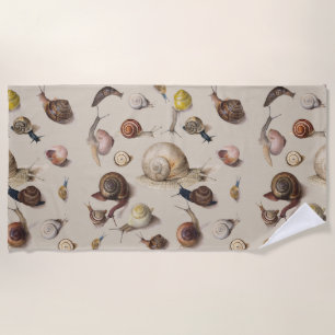 Toalla De Playa Snail Garden Mascota Gastropod Slug Caracoles botá