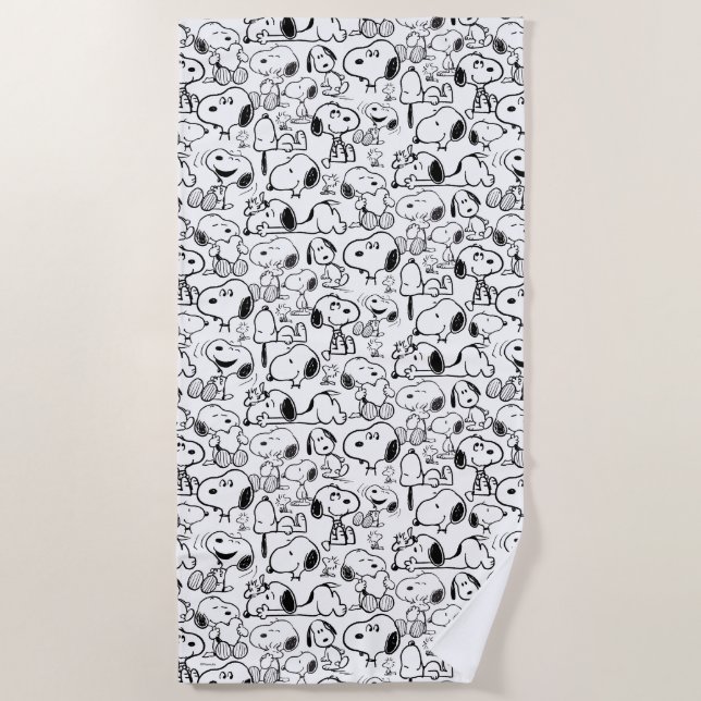 Toalla De Playa Snoopy Smile Giggle Laugh Pattern (Anverso)