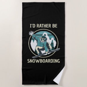 Toalla De Playa Snowboard - Prefiero estar Snowboard
