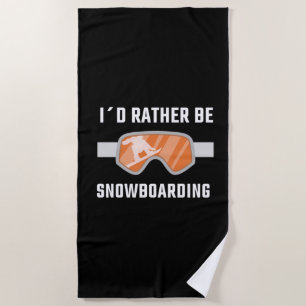 Toalla De Playa Snowboard - Prefiero estar Snowboard