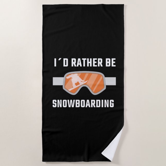 Toalla De Playa Snowboard - Prefiero estar Snowboard (Anverso)