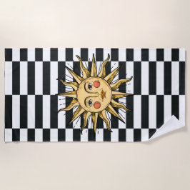 Toalla De Playa Sol amarillo con cara