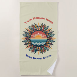 Toalla De Playa Sol Tribal de Verano