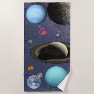 Toalla De Playa Solar system planets beach towel