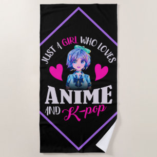 Toalla De Playa Solo un Chica que ama a Anime y K-Pop
