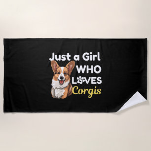 Toalla De Playa Sólo un Chica que ama a Corgis