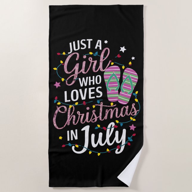 Toalla De Playa Sólo un Chica que ama a los Navidades en el verano (Anverso)