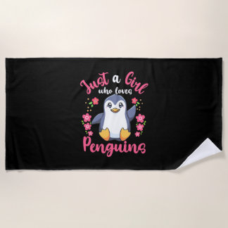 Toalla De Playa Sólo un Chica que ama a los pingüinos