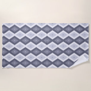 Toalla De Playa Sombras de patrón de diamante gris azul