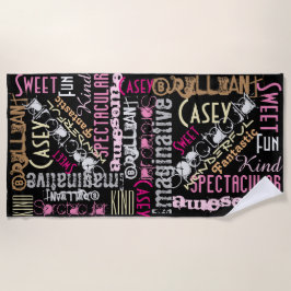 Toalla De Playa Son increíbles nombres personalizados Palabras ros