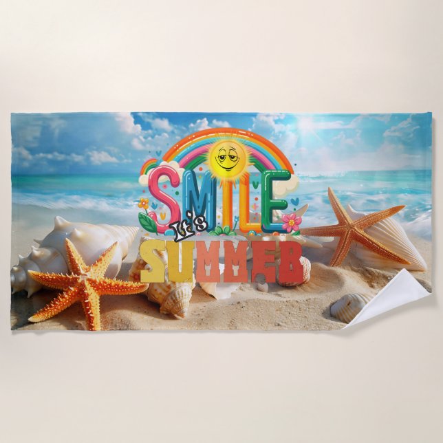 Toalla De Playa Sonríe, es verano (Anverso)